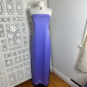 Rampage Purple Lavender Floral Beaded Fairycore Strapless Formal Cocktail Dress